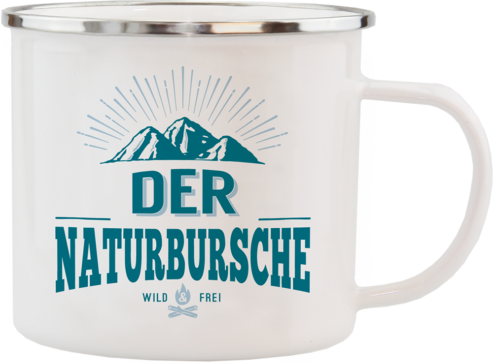 Emaille Becher / Tasse Naturbursche "Großartiger Naturbursche" - Ossiladen I Ostprodukte Versand