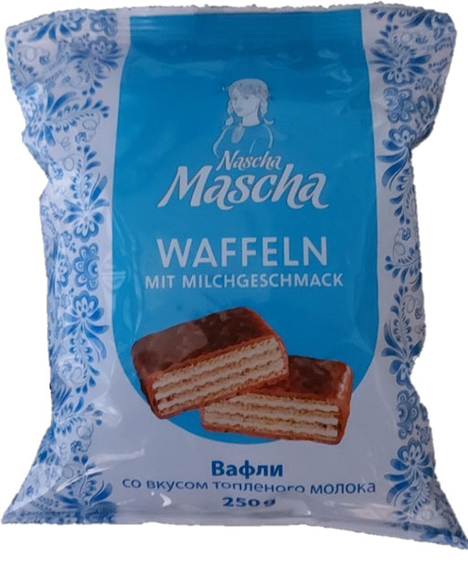 Nascha Mascha Waffeln mit Milchgeschmack in Überzug 250 g - Ossiladen I Ostprodukte Versand