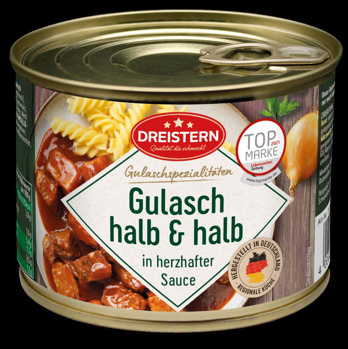 Dreistern Gulasch - Hausmacherart halb & halb 500g - Ossiladen I Ostprodukte Versand