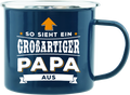 Emaille Becher / Tasse "So sieht ein großartiger Papa aus" - Ossiladen I Ostprodukte Versand
