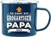 Emaille Becher / Tasse "So sieht ein großartiger Papa aus" - Ossiladen I Ostprodukte Versand