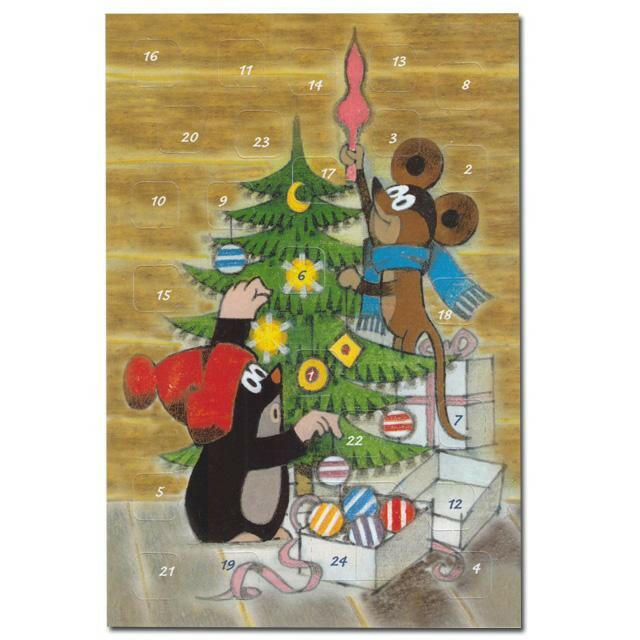 Adventskalenderkarte kleiner Maulwurf - Bescherung"(12398)