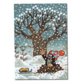 Adventskalenderkarte - Maulwurf mit Schlitten (12395)