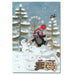 Adventskalenderkarte - Maulwurf mit Schneemann(12396)