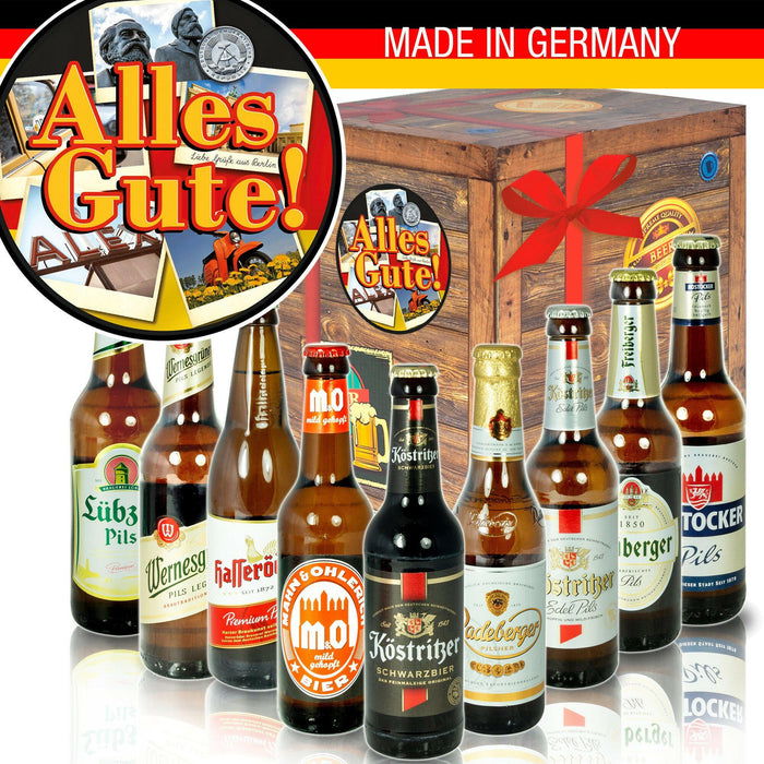 Alles Gute - Geschenkbox "Ostbiere" 9er Set - Ossiladen I Ostprodukte Versand