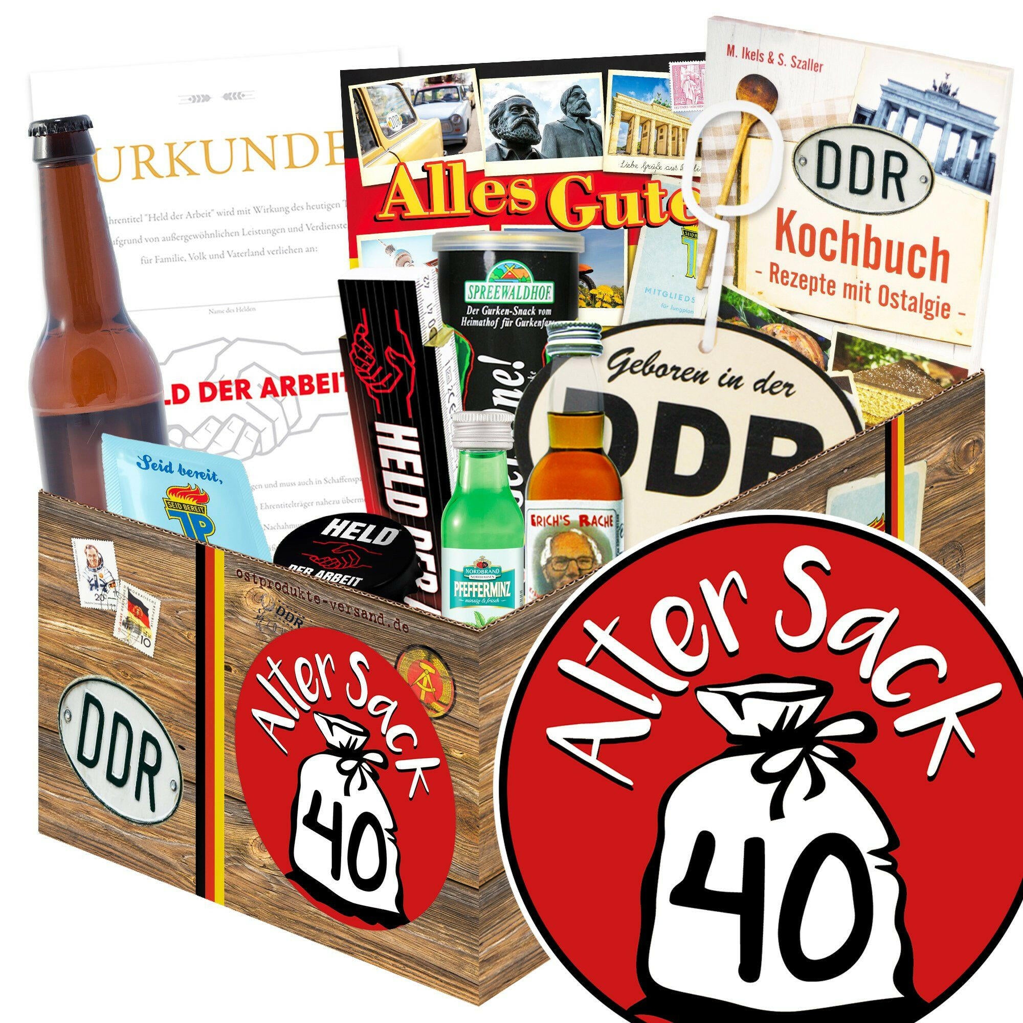 Alter Sack 40 - Geschenkset Ostpaket "Männer Box" - Ossiladen I Ostprodukte Versand