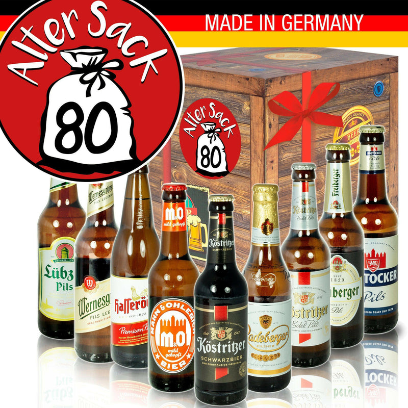 Alter Sack 80 - Geschenkbox "Ostbiere" 9er Set - Ossiladen I Ostprodukte Versand