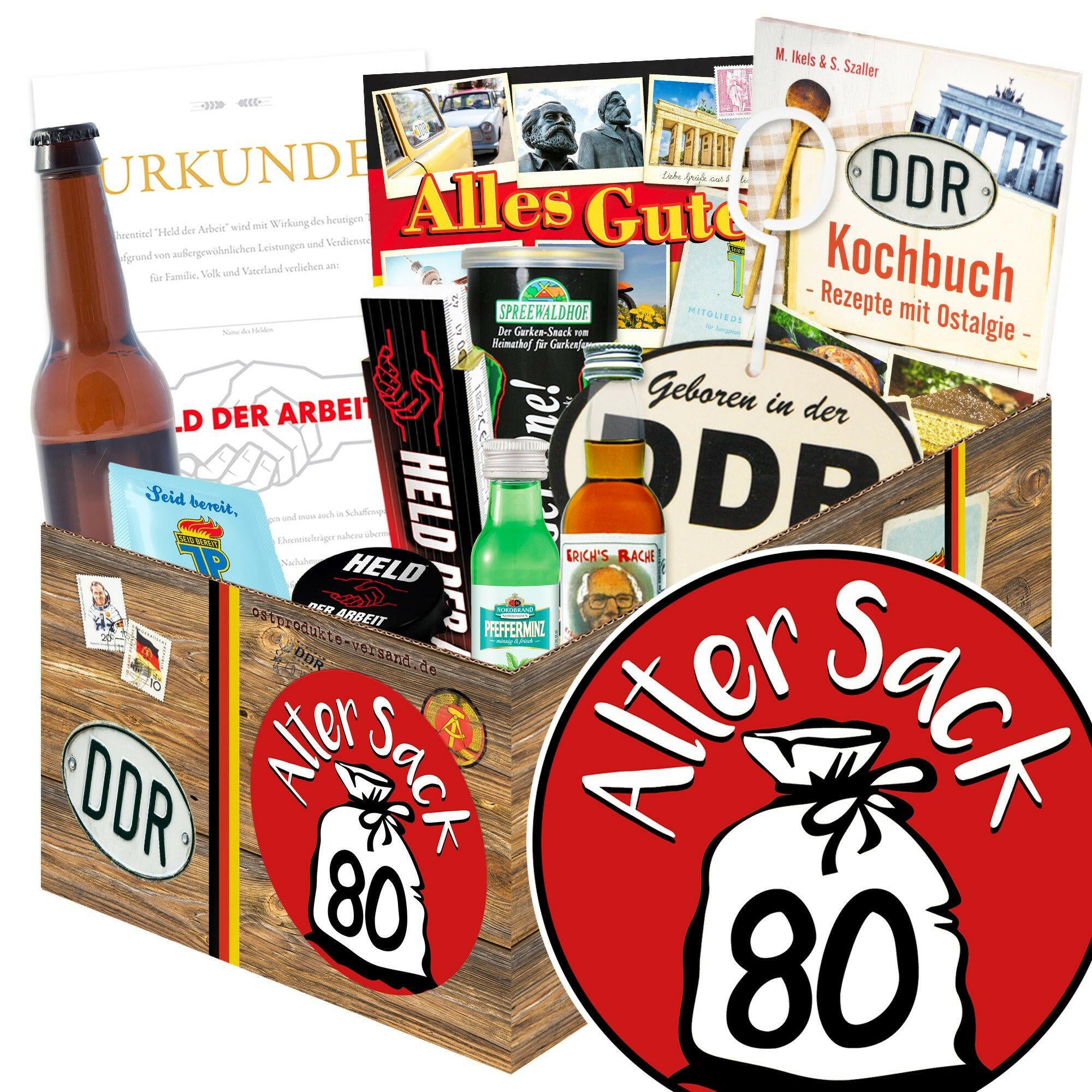 Alter Sack 80 - Geschenkset Ostpaket "Männer Box" - Ossiladen I Ostprodukte Versand
