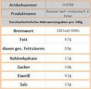 Bautzener Senf - mittelscharf, 1l Eimer