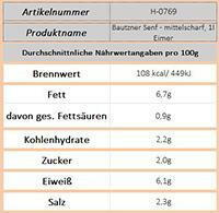 Bautzener Senf - mittelscharf, 1l Eimer