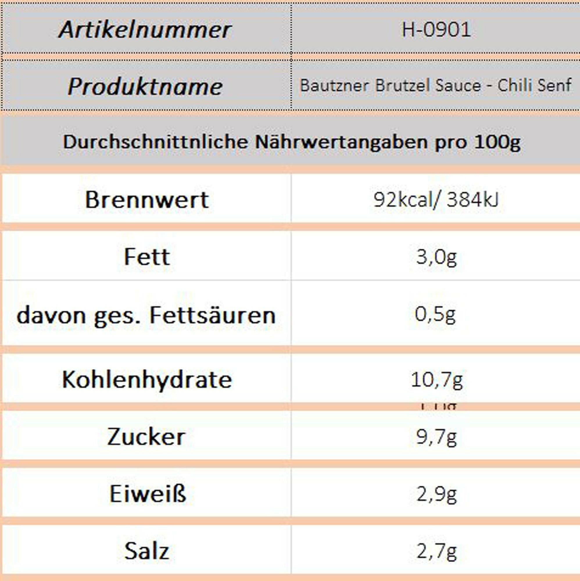 Bautzner Brutzel Sauce - Chili Senf
