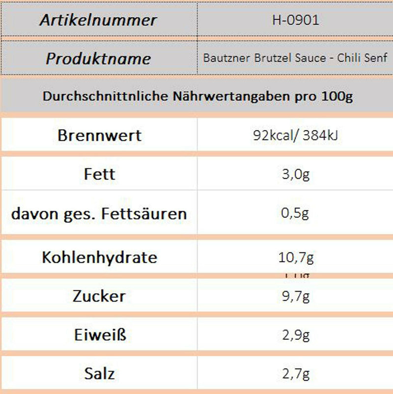 Bautzner Brutzel Sauce - Chili Senf