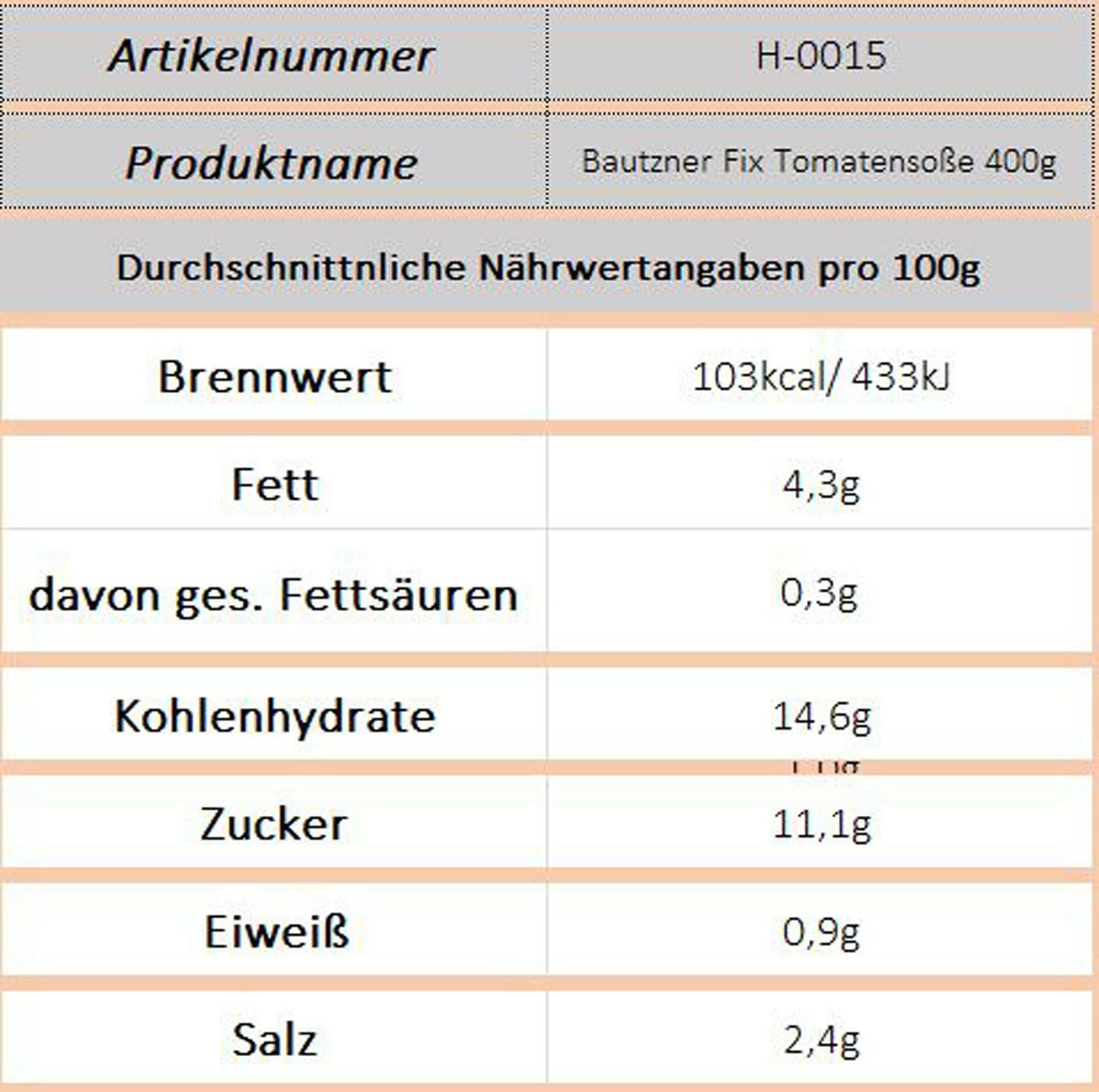 Bautzner Fix Tomatensoße 400g