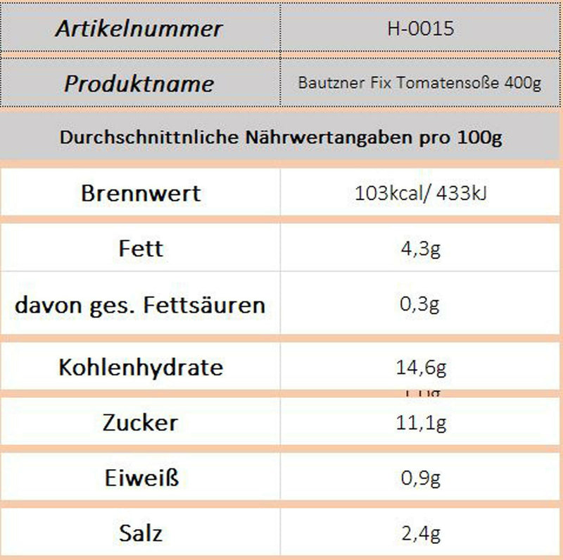 Bautzner Fix Tomatensoße 400g