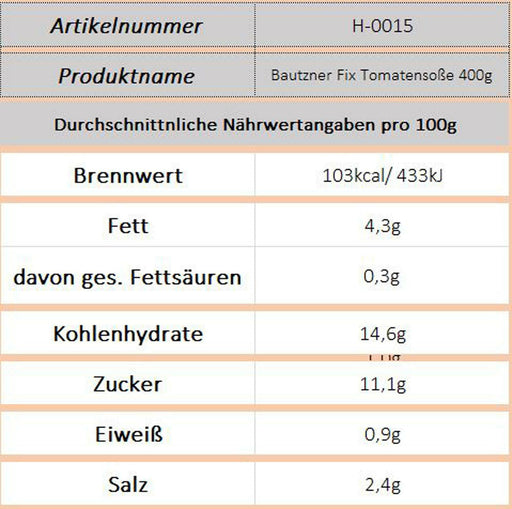 Bautzner Fix Tomatensoße 400g