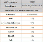 Bautzner Senf - mittelscharf, 10 kg Eimer