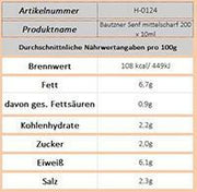 Bautzner Senf mittelscharf 200 x 10ml