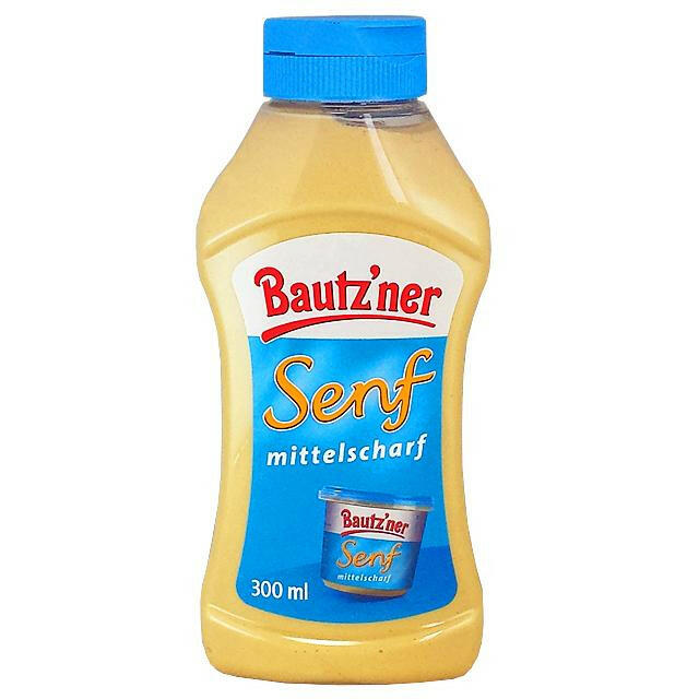 Bautzner Senf mittelscharf 300ml Spender - Ossiladen I Ostprodukte Versand