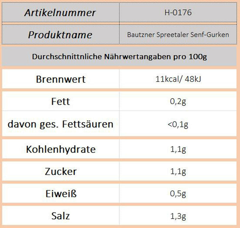 Bautzner Spreetaler Senf-Gurken