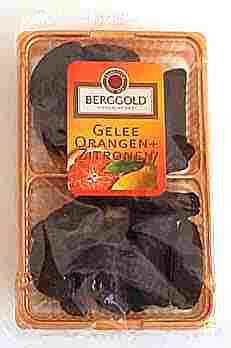 Berggold Gelee Orangen + Zitronen, schokoliert