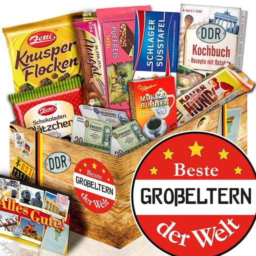 Beste Großeltern der Welt - Geschenkset Ostpaket "Schokoladenbox M" - Ossiladen I Ostprodukte Versand