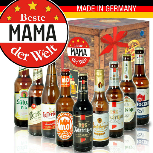 Beste Mama der Welt - Geschenkbox "Ostbiere" 9er Set - Ossiladen I Ostprodukte Versand