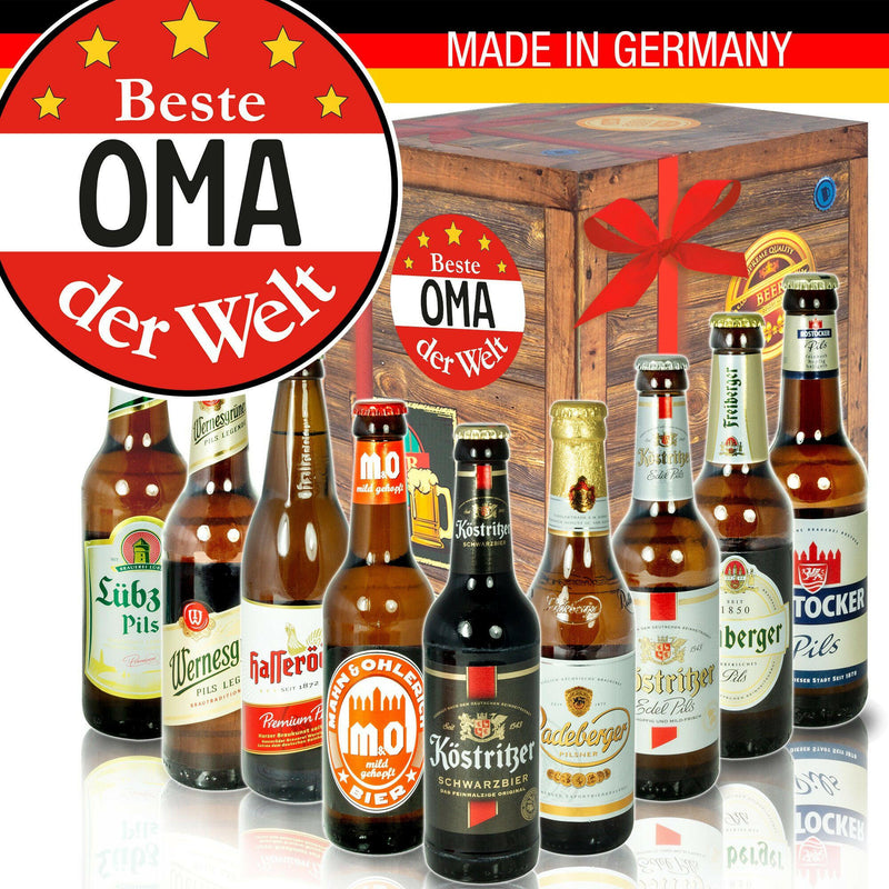 Beste Oma - Geschenkbox "Ostbiere" 9er Set - Ossiladen I Ostprodukte Versand
