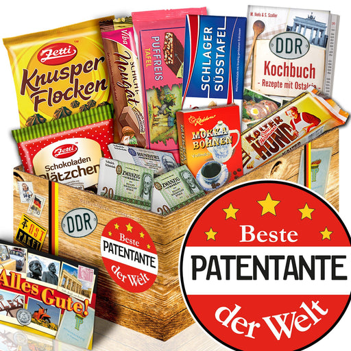 Beste Patentante - Geschenkset Ostpaket "Schokoladenbox M" - Ossiladen I Ostprodukte Versand