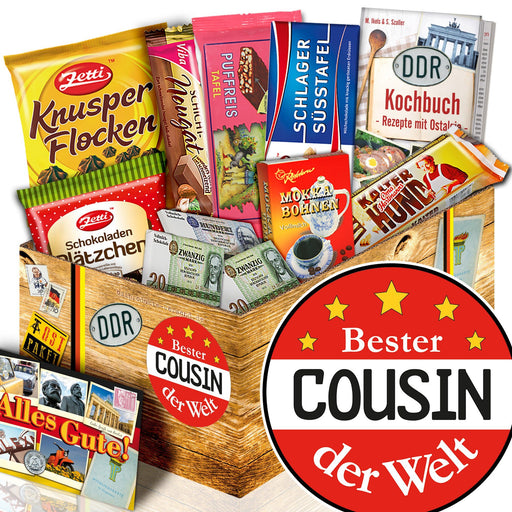 Bester Cousin - Geschenkset Ostpaket "Schokoladenbox M" - Ossiladen I Ostprodukte Versand