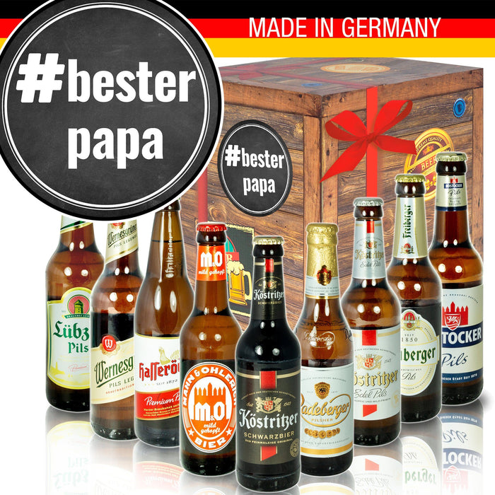 #Bester Papa - Geschenkbox "Ostbiere" 9er Set - Ossiladen I Ostprodukte Versand