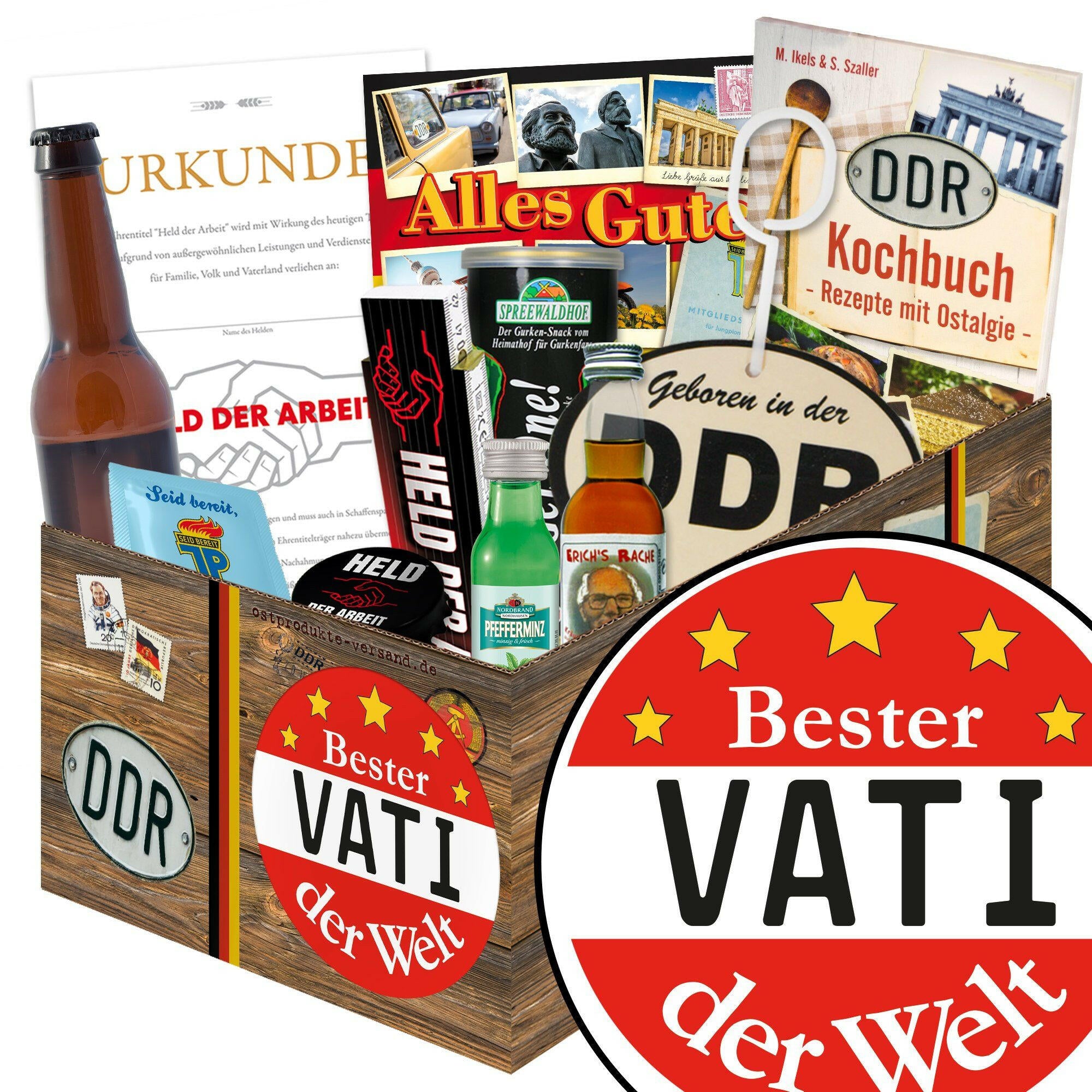 Bester Vati der Welt - Geschenkset Ostpaket "Männer Box" - Ossiladen I Ostprodukte Versand