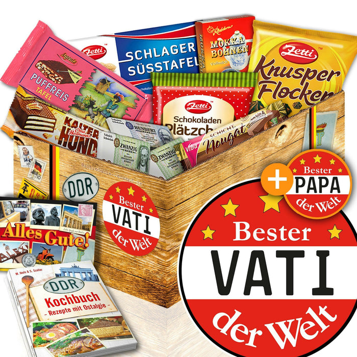 Bester Vati der Welt - Geschenkset Ostpaket "Schokoladenbox M" - Ossiladen I Ostprodukte Versand
