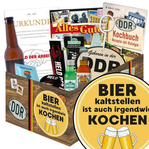 Bier kalt stellen ist auch irgendwie kochen - Geschenkset Ostpaket "Männer Box" - Ossiladen I Ostprodukte Versand