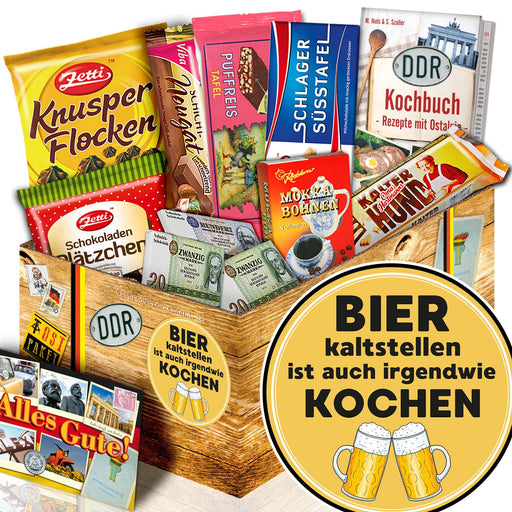 Bier kalt stellen ist auch irgendwie kochen - Geschenkset Ostpaket "Schokoladenbox M" - Ossiladen I Ostprodukte Versand