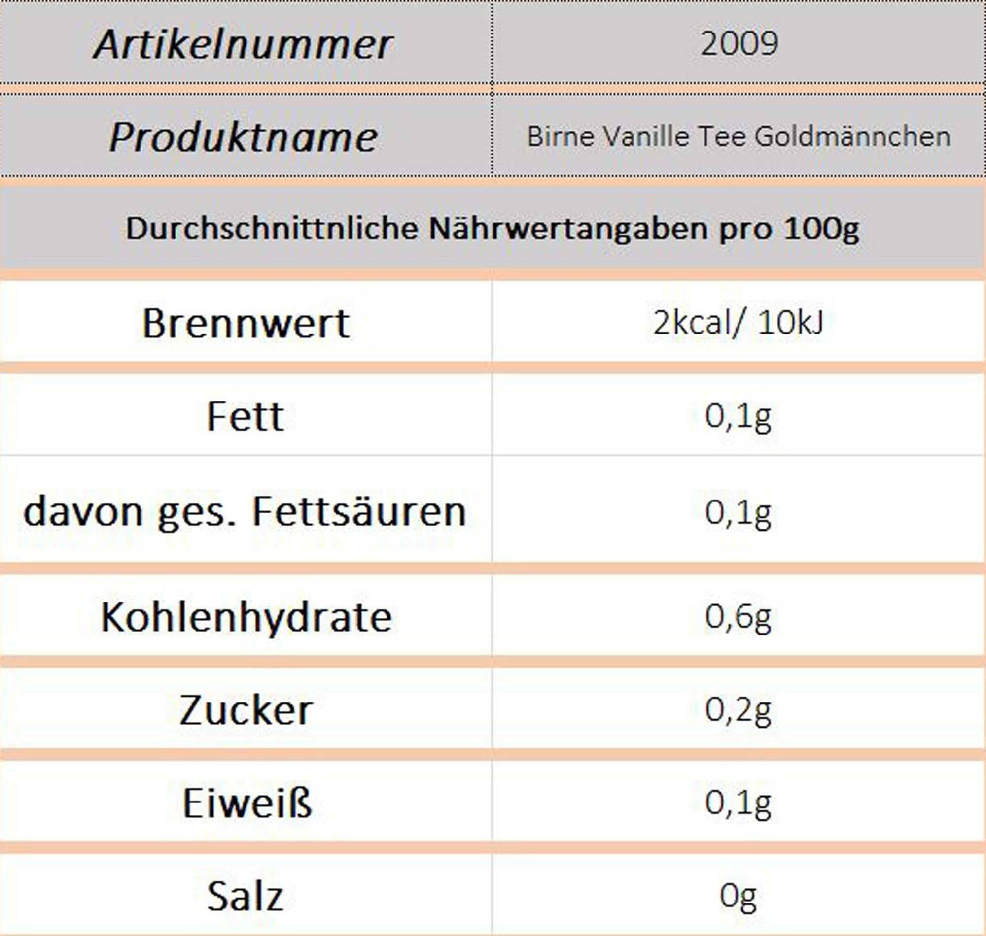 Birne Vanille Tee Goldmännchen - Ossiladen I Ostprodukte Versand
