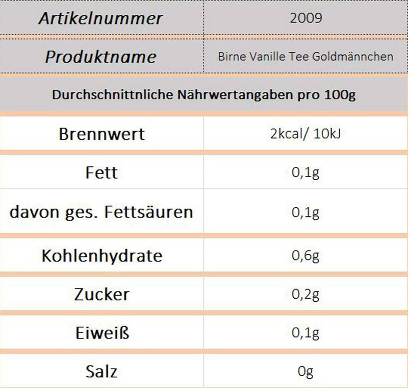 Birne Vanille Tee Goldmännchen - Ossiladen I Ostprodukte Versand