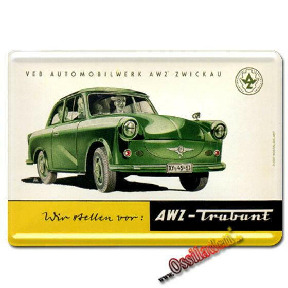 Blechpostkarte - Trabant AWZ