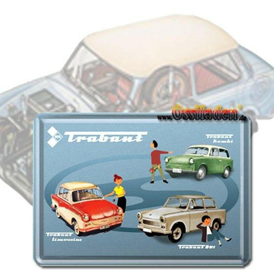 Blechpostkarte - Trabant Collage