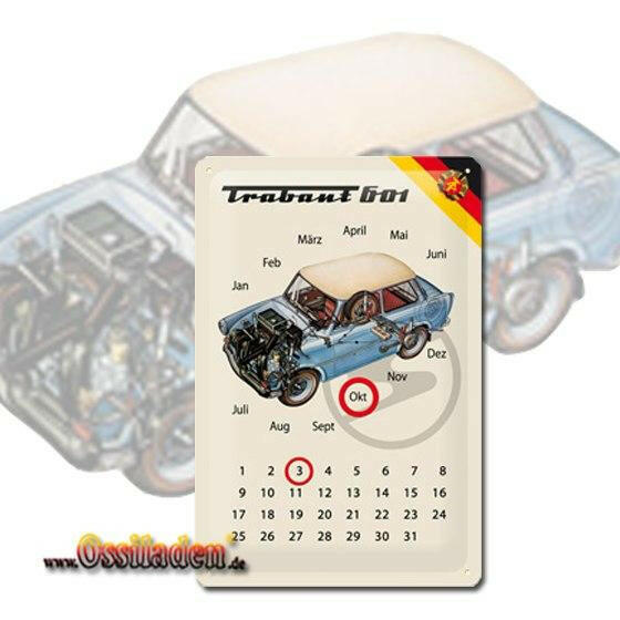 Blechschild Trabant Kalender