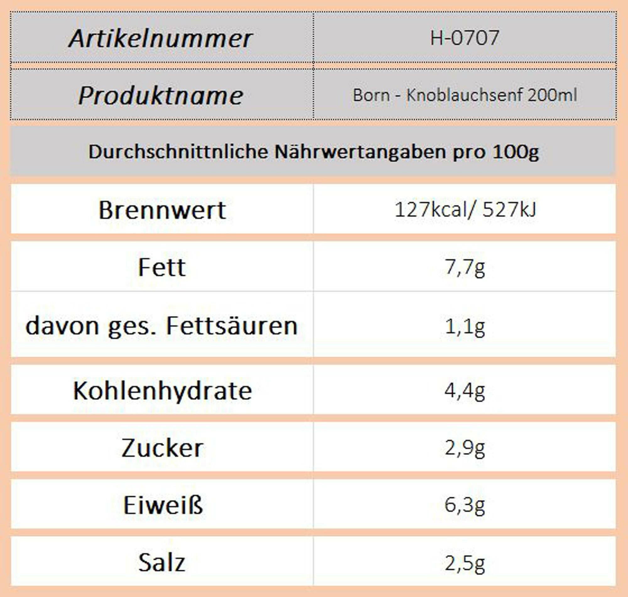 Born - Knoblauchsenf 200ml