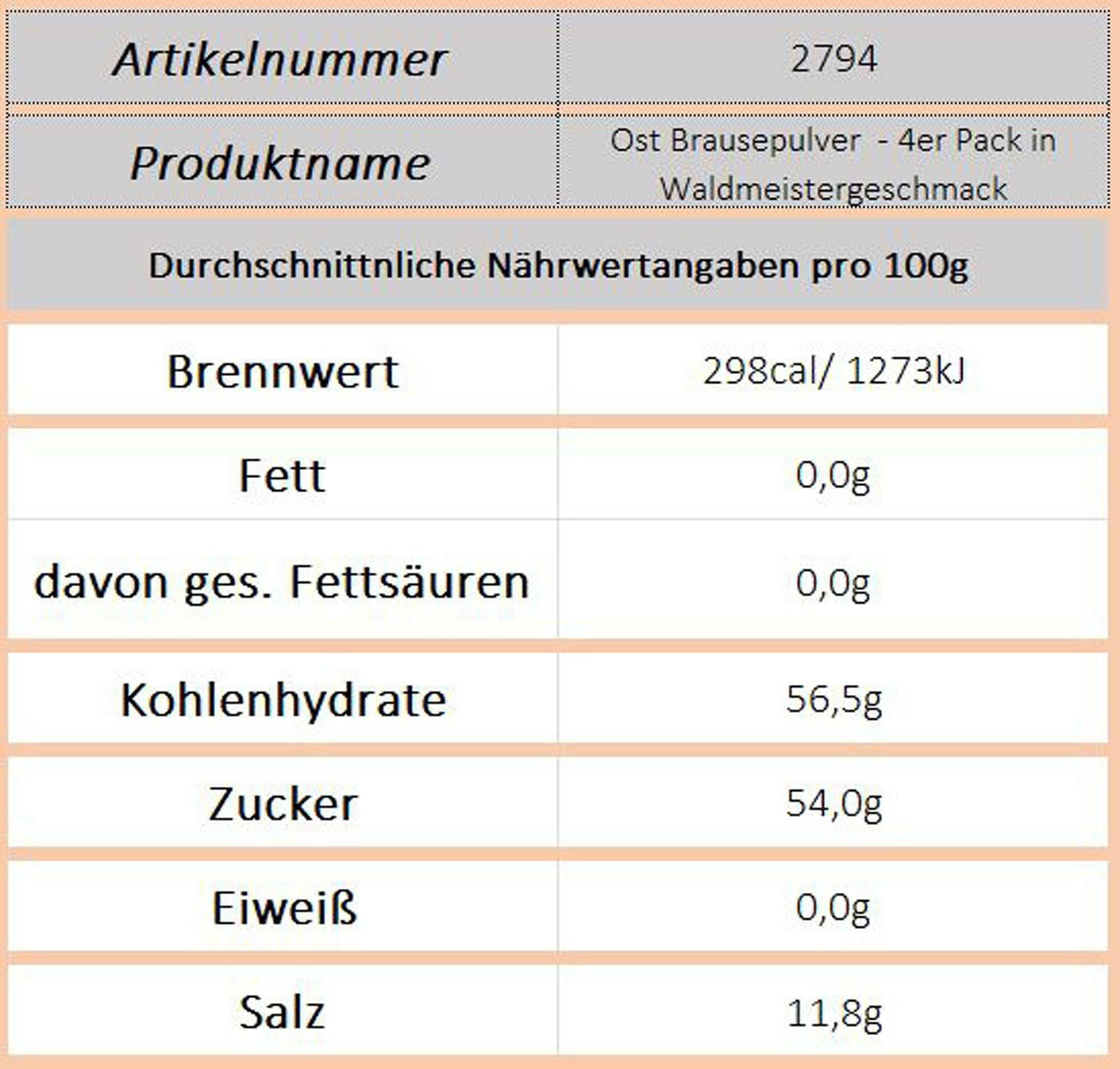 Brausepulver - Waldmeister, 4er - Ossiladen I Ostprodukte Versand