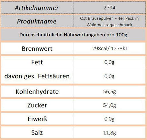 Brausepulver - Waldmeister, 4er - Ossiladen I Ostprodukte Versand