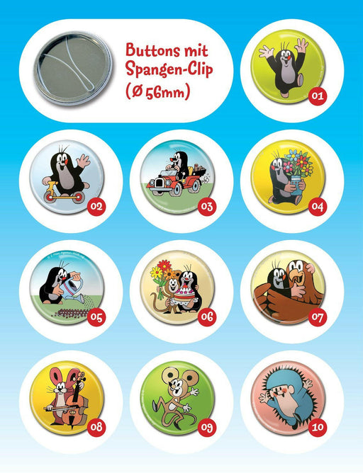 Buttons Maulwurf mit Spangenclip 56mm