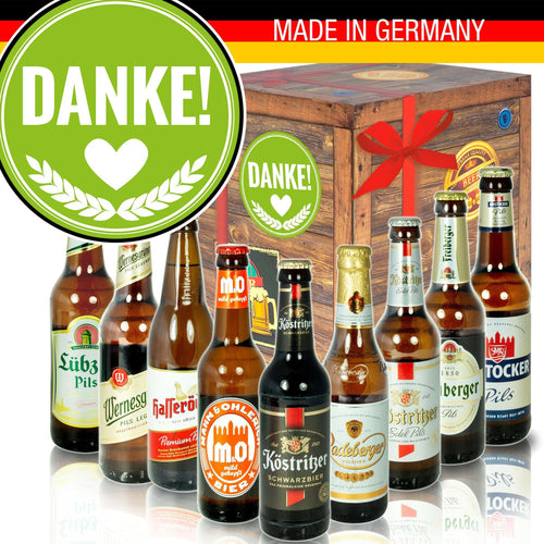 Danke - Bier Geschenk Set "Ostbiere" 9er Set - Ossiladen I Ostprodukte Versand