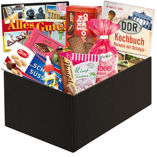 DDR Süßigkeiten Set in schwarzer Geschenkbox - Ossiladen I Ostprodukte Versand