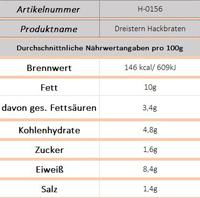 Dreistern Hackbraten, 0,9kg - Ossiladen I Ostprodukte Versand