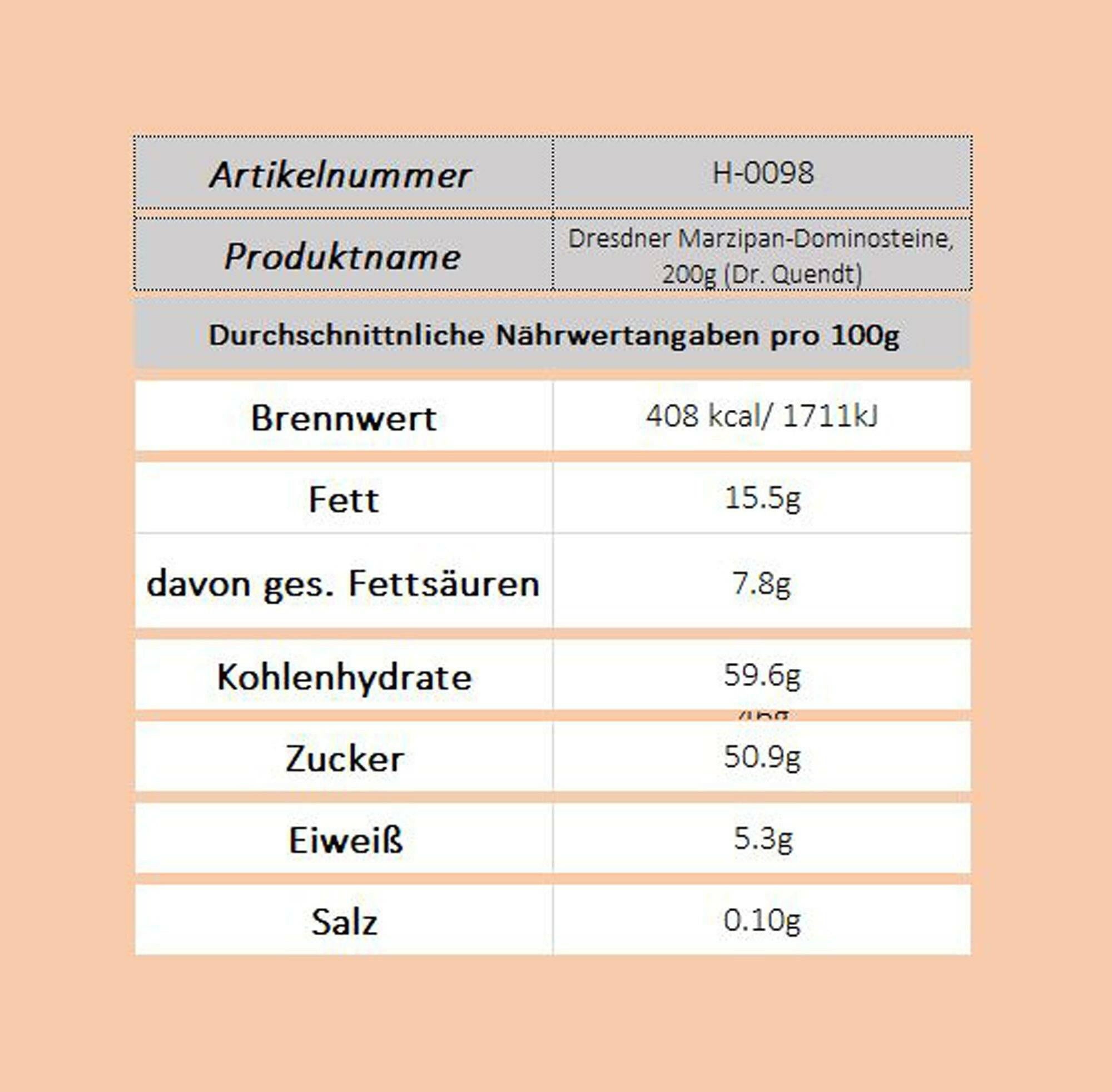 Dresdner Marzipan-Dominosteine, 200g (Dr. Quendt) - Ossiladen I Ostprodukte Versand