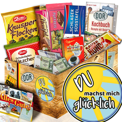 Du machst mich Glücklich - Geschenkset Ostpaket "Schokoladenbox M" - Ossiladen I Ostprodukte Versand