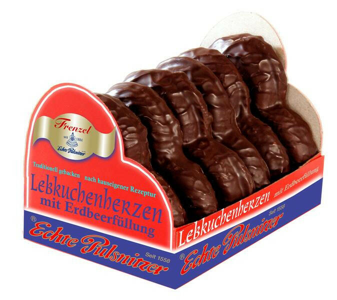 Echte Pulznitzer Lebkuchenherzen mit Erdbeerfüllung 200g