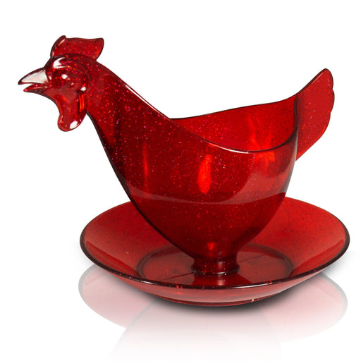 Eierbecher Huhnform rot glitzer - Ossiladen I Ostprodukte Versand